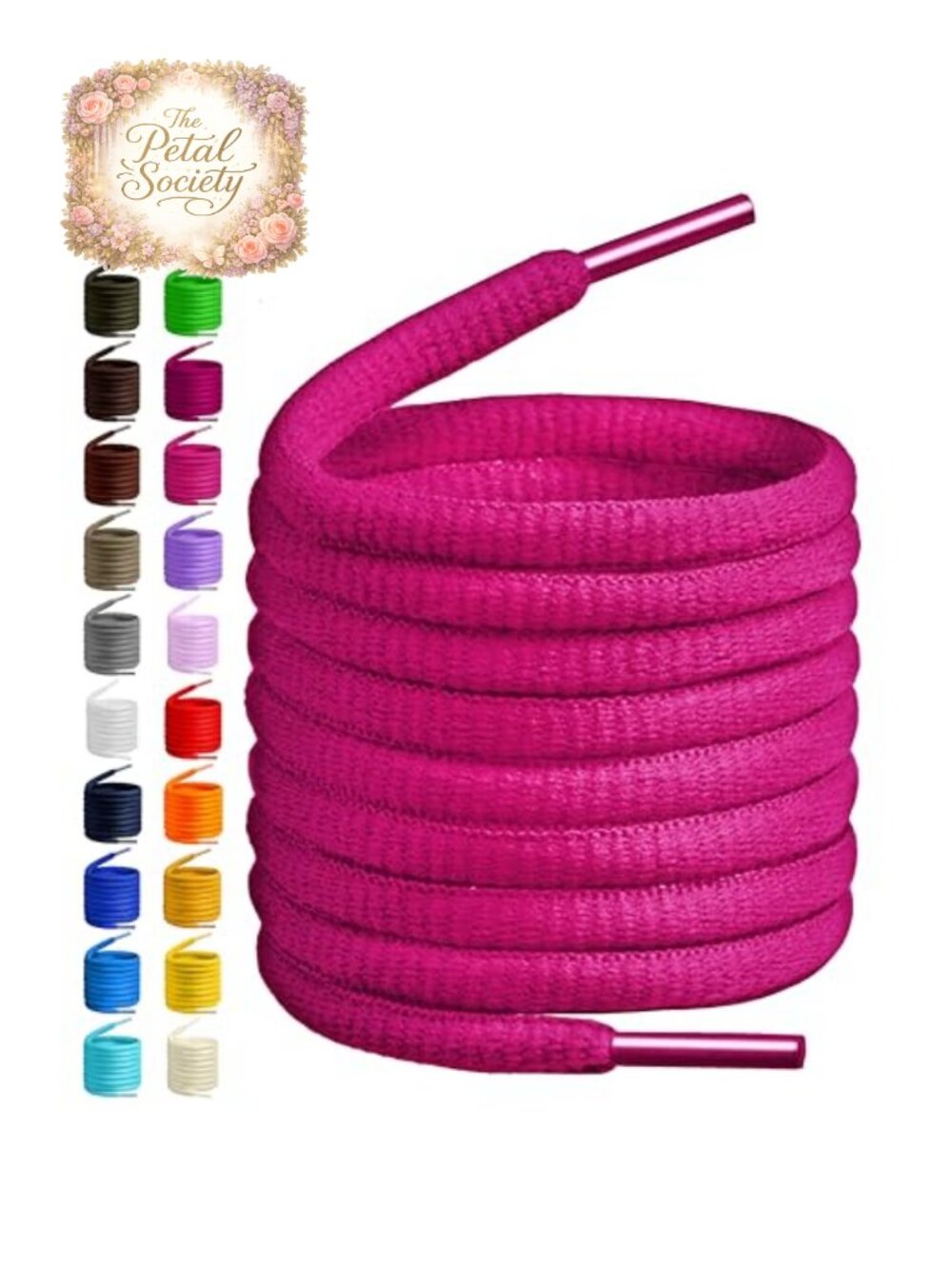 Oval Semi-Round Shoelaces 1/4" Wide 100% Polyester 37" 1 Pair